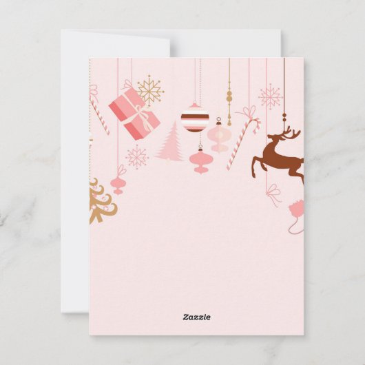 Geweldige, Geweldige, roze kerstfeestdag Kaart (Achterkant)