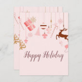 Geweldige, Geweldige, roze kerstfeestdag Kaart (Voorkant / Achterkant)