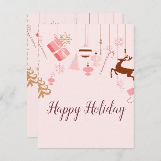 Geweldige, Geweldige, roze kerstfeestdag Kaart (Voorkant / Achterkant)