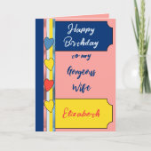 Geweldige geweldige vrouw koraalblauwe verjaardag kaart (Voorkant)