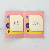 Geweldige geweldige vrouw koraalblauwe verjaardag kaart (Binnen)