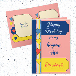 Geweldige geweldige vrouw koraalblauwe verjaardag kaart