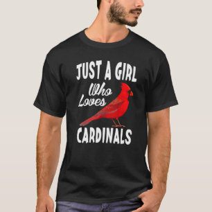 Geweldige gewoon een meisje dat van kardinale voge t-shirt