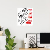 Geweldige gezicht en Rage Guy vinden Fluv Poster (Thuiskantoor)