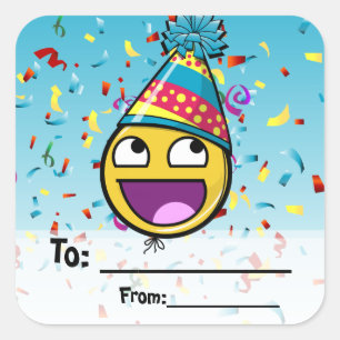 Geweldige Gezicht naar en van Verjaardag Cadeau St Vierkante Sticker