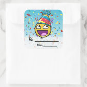 Geweldige Gezicht naar en van Verjaardag Cadeau St Vierkante Sticker (Tas)