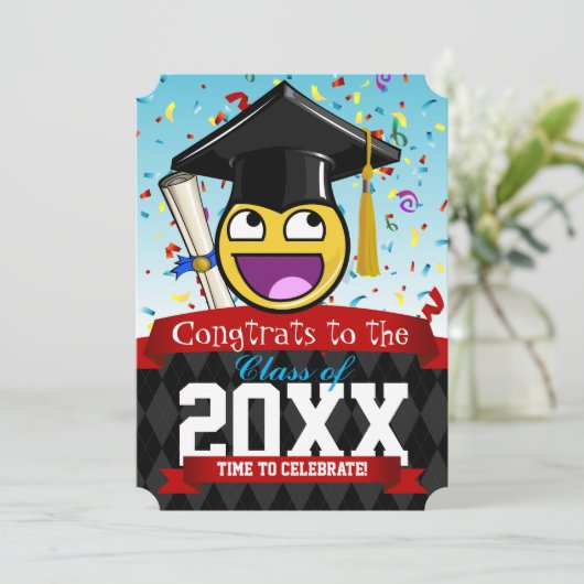 Geweldige gezicht onze favoriete Afstuderen uitnod Kaart (Staand voorkant)