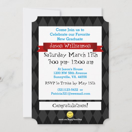 Geweldige gezicht onze favoriete Afstuderen uitnod Kaart (Achterkant)