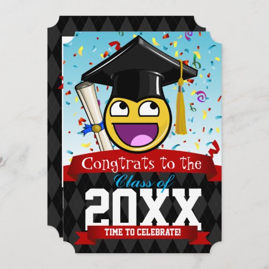 Geweldige gezicht onze favoriete Afstuderen uitnod Kaart (Voorkant / Achterkant)