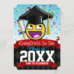 Geweldige gezicht onze favoriete Afstuderen uitnod Kaart