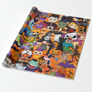 Geweldige gezichten van Halloween Cadeaupapier