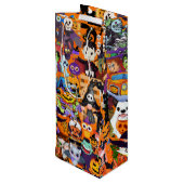 Geweldige gezichten van Halloween Wijn Cadeautas (Achterkant Gekanteld)