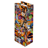 Geweldige gezichten van Halloween Wijn Cadeautas (Voorkant Gekanteld)