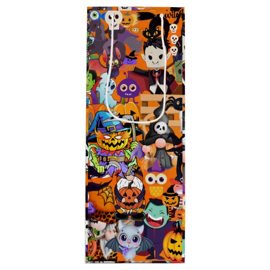 Geweldige gezichten van Halloween Wijn Cadeautas (Voorkant)
