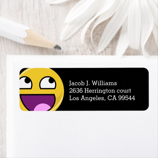 Geweldige gezichtsinternetthema etiket (Insitu)