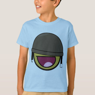 Geweldige gezichtssoldaat met helm t-shirt