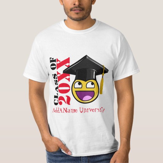 Geweldige gezichtsthema met Afstuderen Pet T-shirt (Voorkant)