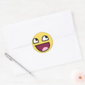 geweldige gezichtswoede f7u12 grappige meme ronde sticker (Envelop)