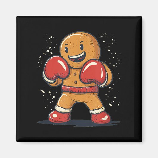Geweldige Gingerbread Man met Boxing Handschoenen Magneet (Voorkant)