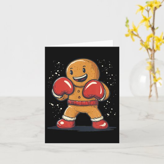 Geweldige Gingerman Met Bokshandschoenen Outfit  Kaart (Gele Bloem)