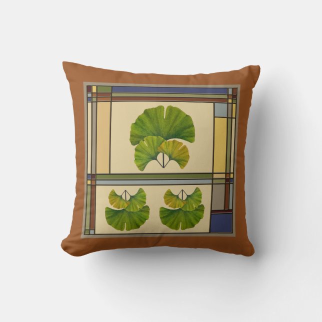 Geweldige Ginkgo-kunst voor uw kunst en ambachten Kussen (Voorkant)