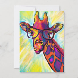 Geweldige Giraffe met bril - Blanco briefkaart