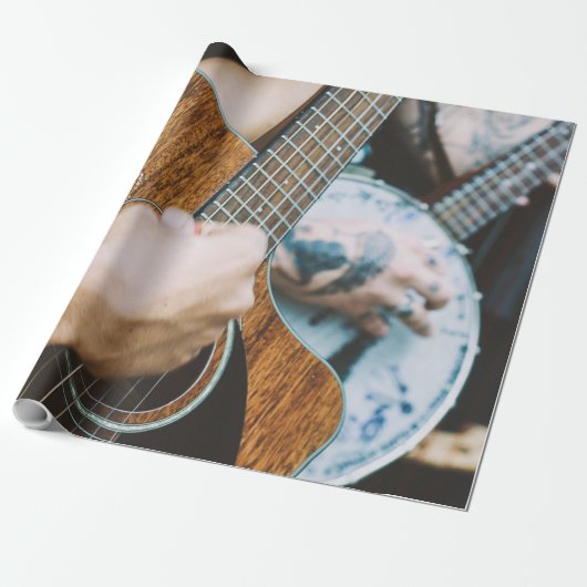 Geweldige gitaar cadeaupapier (Uitgerold)