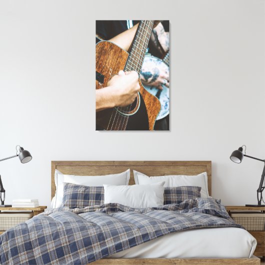Geweldige gitaar canvas afdruk (Insitu (Slaapkamer))