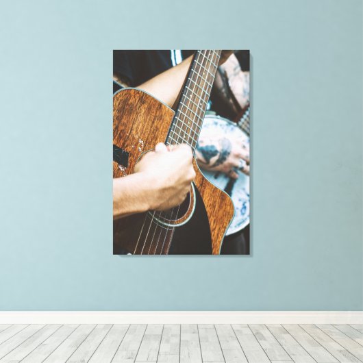 Geweldige gitaar canvas afdruk (Insitu (Houten vloer))