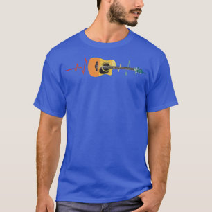 Geweldige gitaar vintage hartslag muzikanten muzik t-shirt