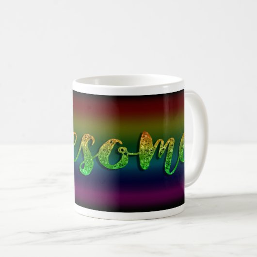 Geweldige Glitter Rainbow Statement Cute Fun Koffiemok (Voorkant rechts)