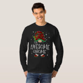 Geweldige Gnome Rode Gestreepte Overeenkomstige Fa T-shirt (Voorkant volledig)