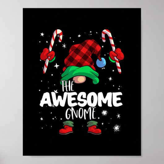 geweldige gnoom rood buffel plaid matching familie poster (Voorkant)