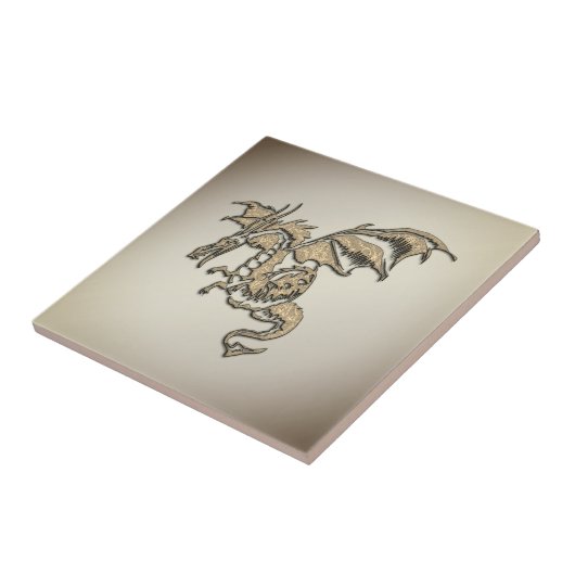 Geweldige Golden Dragon Tegeltje (Zijkant)