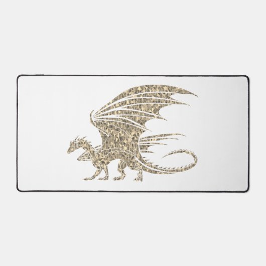 Geweldige Golden Mosaic Dragon Bureaumat (Voorkant)