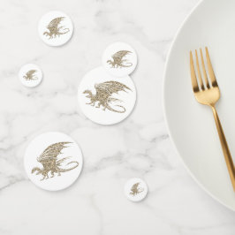 Geweldige Golden Mosaic Dragon Confetti