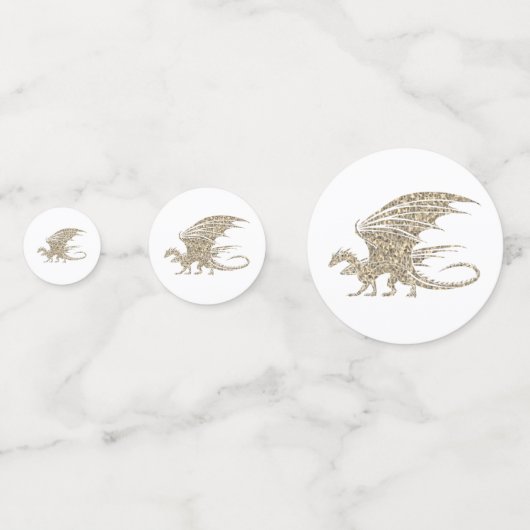 Geweldige Golden Mosaic Dragon Confetti (Voorkanten)