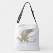 Geweldige Golden Mosaic Dragon Crossbody Tas (Achterkant)