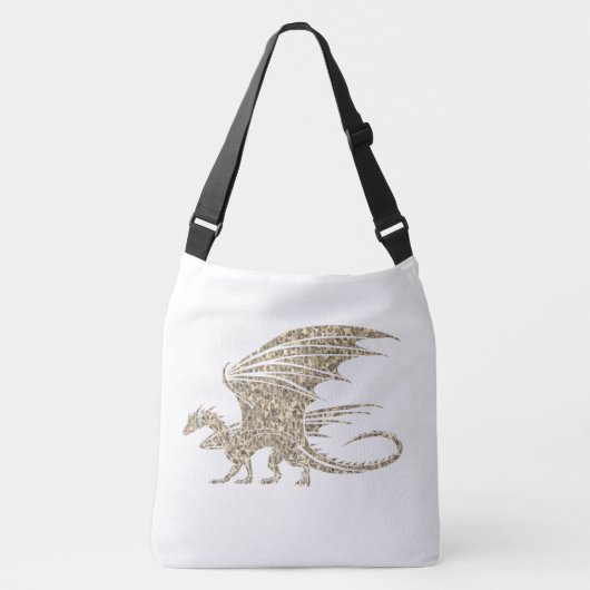 Geweldige Golden Mosaic Dragon Crossbody Tas (Voorkant)