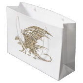 Geweldige Golden Mosaic Dragon Groot Cadeauzakje (Achterkant Gekanteld)