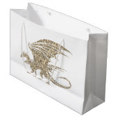 Geweldige Golden Mosaic Dragon Groot Cadeauzakje (Voorkant Gekanteld)