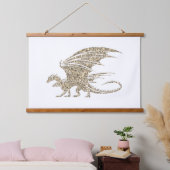 Geweldige Golden Mosaic Dragon Hangend Wandkleed (Slaapkamer)