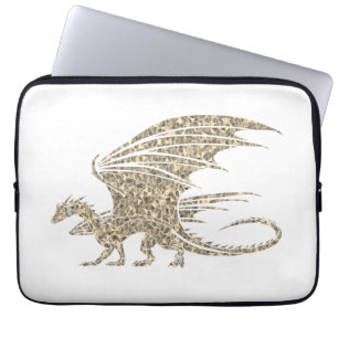Geweldige Golden Mosaic Dragon Laptop Sleeve