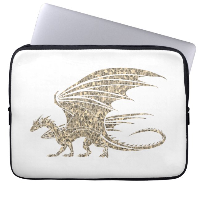 Geweldige Golden Mosaic Dragon Laptop Sleeve (Voorkant)