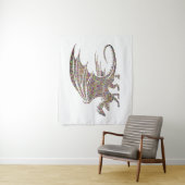 Geweldige Golden Mosaic Dragon Wandkleed (In situ)