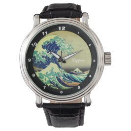 Geweldige golf van Kanagawa en Japanse kunst /Japa Horloge