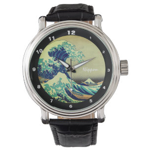 Geweldige golf van Kanagawa en Japanse kunst /Japa Horloge