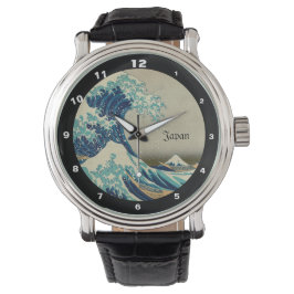 Geweldige golf van Kanagawa en Japanse kunst /Japa Horloge