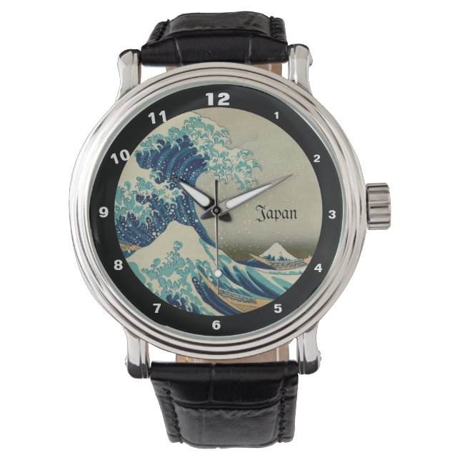 Geweldige golf van Kanagawa en Japanse kunst /Japa Horloge (Voorkant)