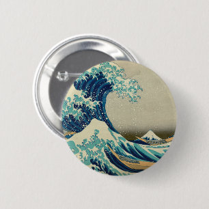 Geweldige golf van Kanagawa en Japanse kunst /Japa Ronde Button 5,7 Cm